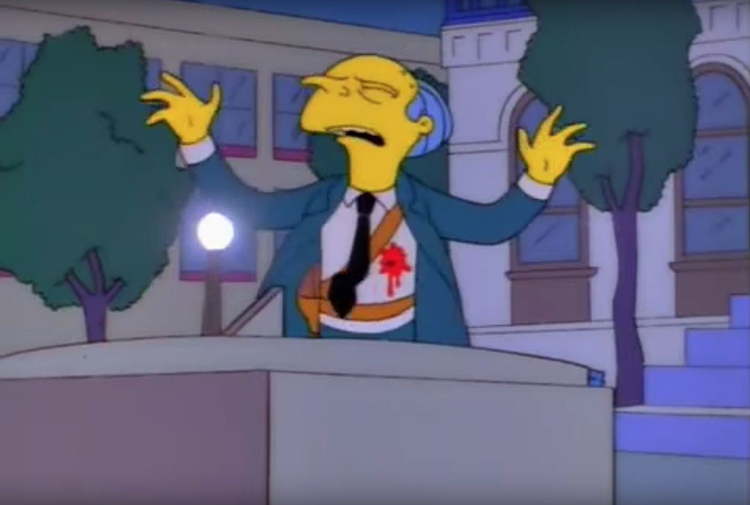 Mr Burns is shot in the Season 6 finale