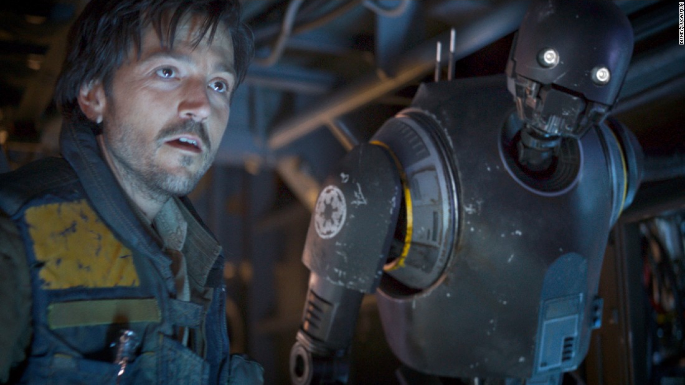 Cassian Andor and K-2SO in 'Rogue One'