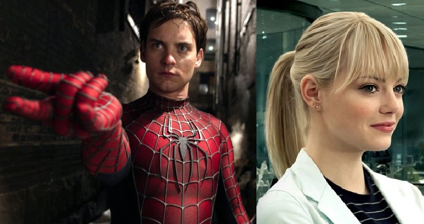 Tobey Maguire and Emma Stone in Spider-Man