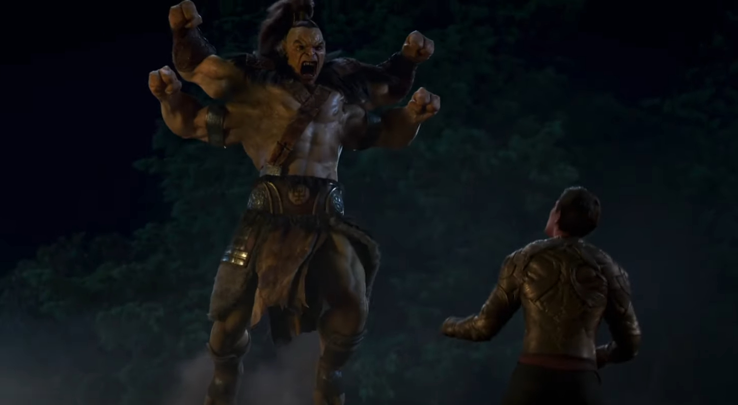 Mortal Kombat trailer screenshot: Four-Armed Goro battles Cole