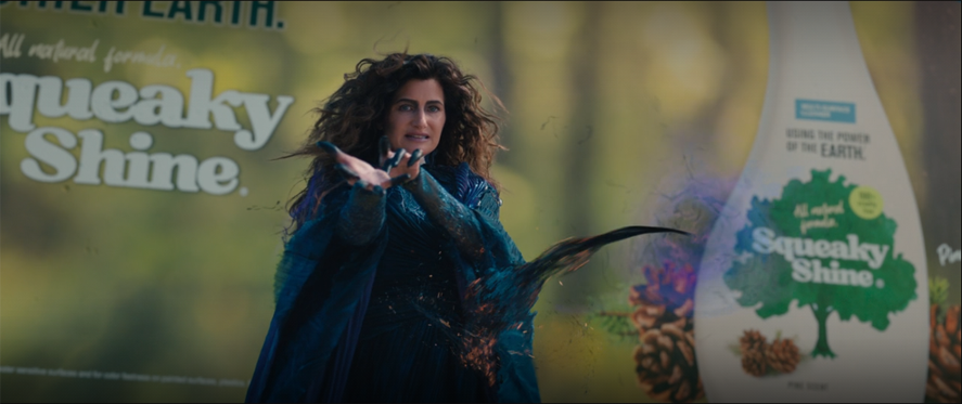 Agatha (Kathryn Hahn) uses her magic against Wanda in a still from the Disney+ show "WandaVision."