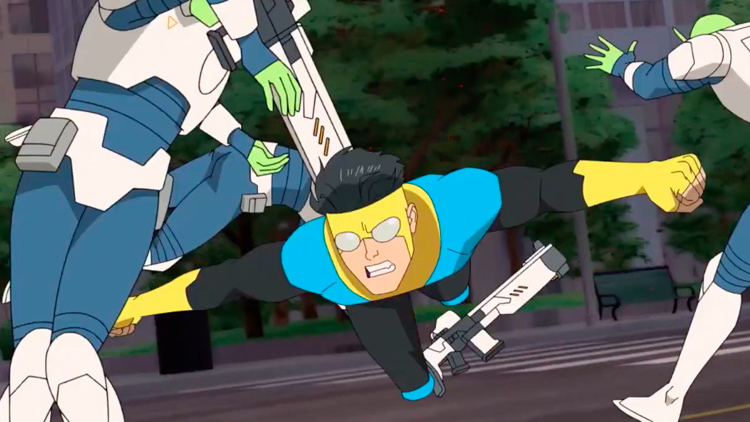 Mark Grayson, the son of the world's greatest superhero Omni-Man, uses his powers to fit bad guys in the Amazon Prime original series "Invincible."