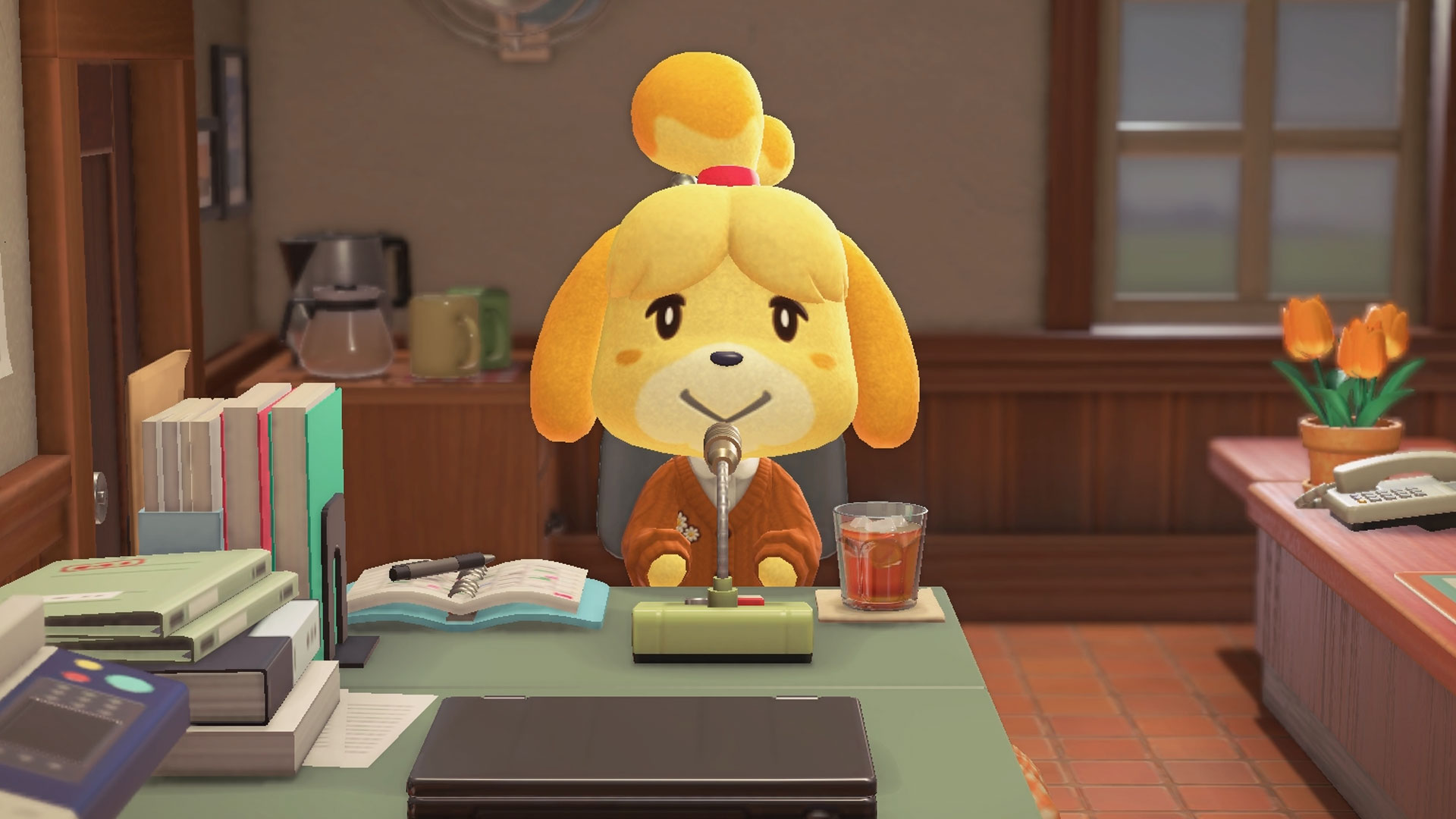 Isabelle, a little yellow dog, makes the daily announcements for the residents in the popular Nintendo game, "Animal Crossing: New Horizons."