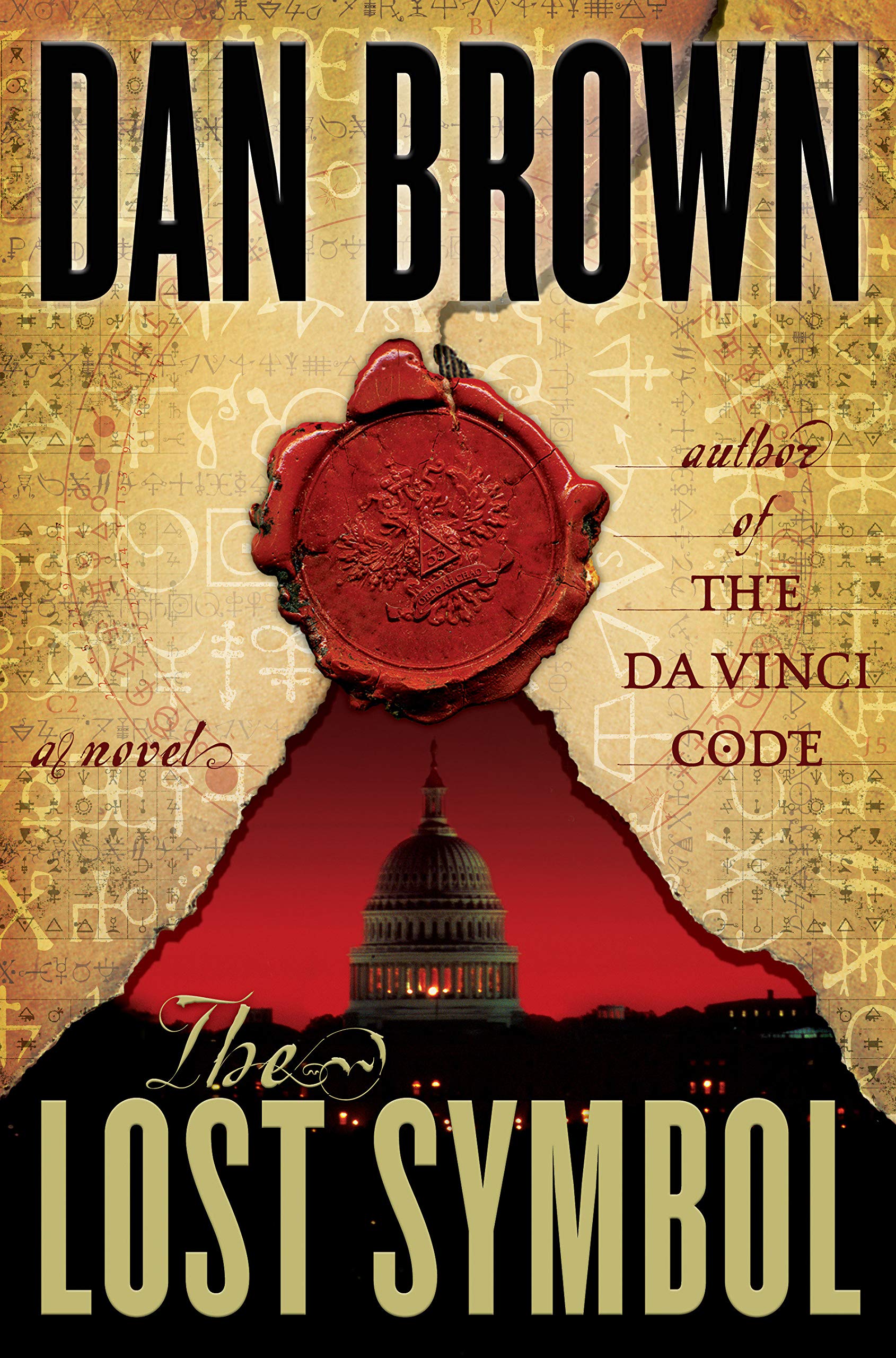 The cover for "The Lost Symbol" by Dan Brown, the third book in the Robert Langdon series.