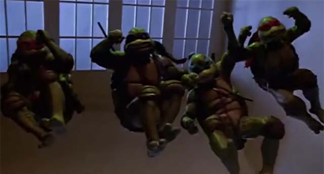 The Turtles in "Teenage Mutant Ninja Turtles II: The Secret of The Ooze"