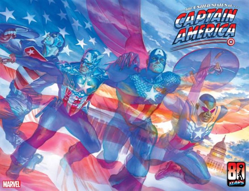 A promotional image for "The United States of Captain America."