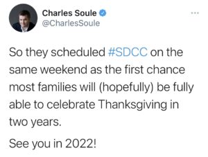Charlie Soule - writer tweet #SDCC