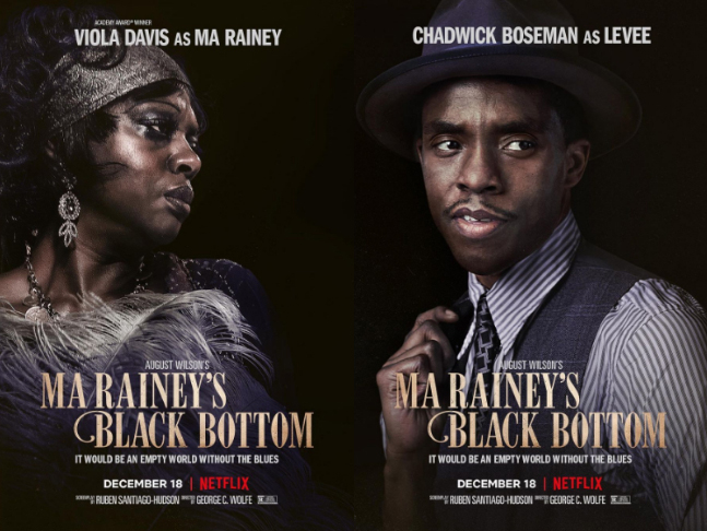 Viola Davis and Chadwick Boseman posters for "Ma Rainey's Black Bottom."