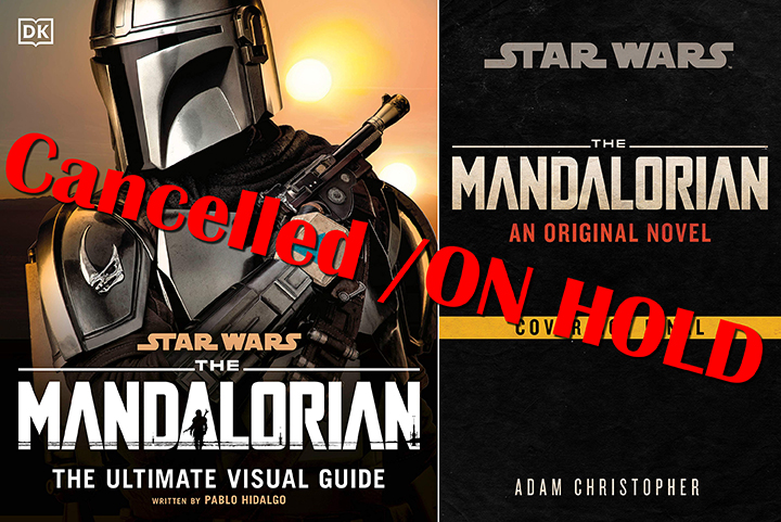 Cover mock-ups for the on-hold The Mandalorian Ultimate Visual Guide and The Mandalorian original novel.