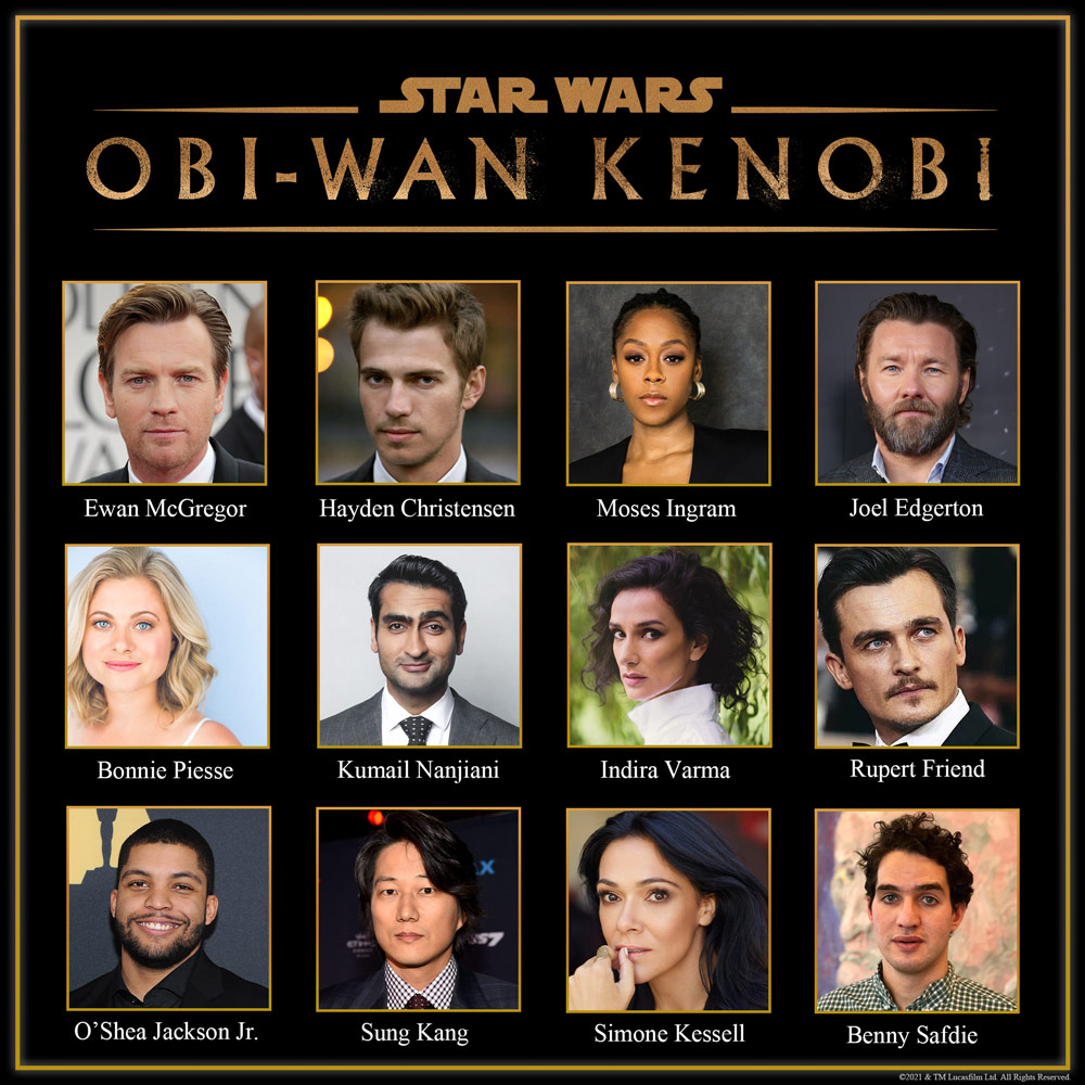Some of the main cast for the Obi Wan Kenobi series