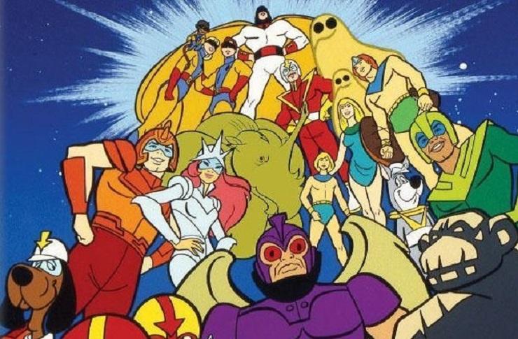 The cast of Space Stars: Space Ghost, the Herculoids, Teen Force, and Astro and the Space Mutts