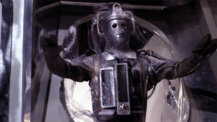 A Cyberman from the Doctor Who episode "Tomb of the Cyberman"
