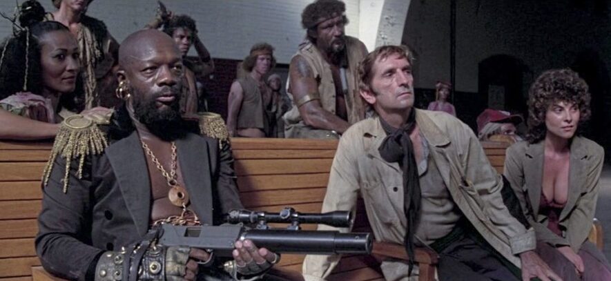 Isaac Hayes and Harry Dean Stanton in 'Escape From New York'