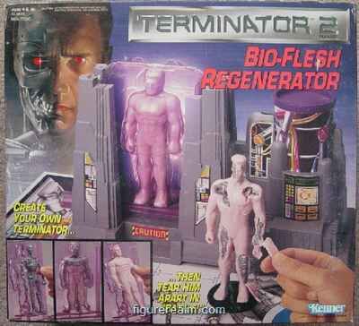 Kenner made a full line of toys and action figures to capitalize on the success of "Terminator 2: Judgement Day," one of them being the Terminator Bioflesh Regenerator playset.