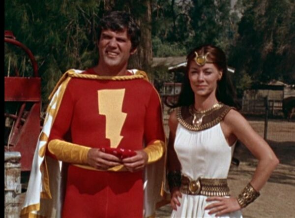 John Davey as Captain Marvel and Joanna Cameron as Isis on Shazam