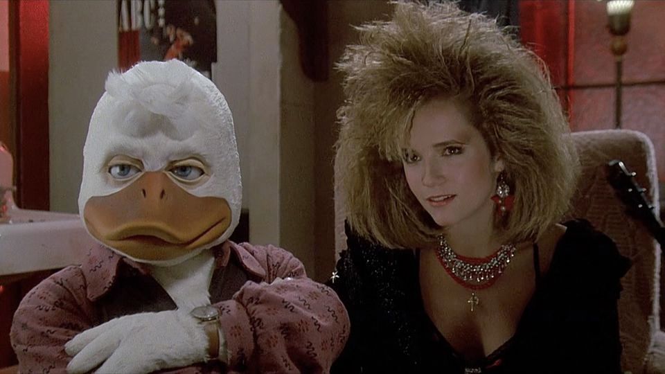 'Howard' and Lea Thompson in 'Howard The Duck'