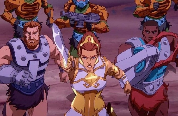 Masters of the Universe: Revelation: Fisto, Teela, and Clamp Champ charge into battle
