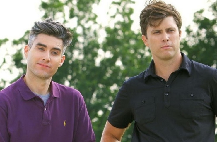 Casey and Colin Jost in a skit for Golf Digest
