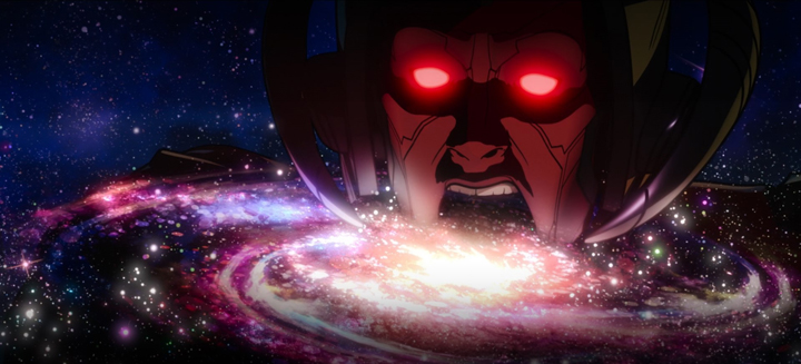 Ultron's cosmic power allows him to nearly devour entire universes in a still from the Disney+ series "What If...?"
