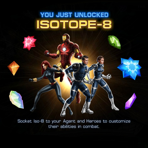 Isotope-8 is a fictional element that allowed players to power up characters and made its first appearance in 'Marvel: Avengers Alliance.'