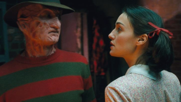 Maggie (Lisa Zane) discovers Freddy Kruger (Robert Enguld) is her father, and uses that relationship to her advantage in a still from "Freddy's Dead: The Final Nightmare."