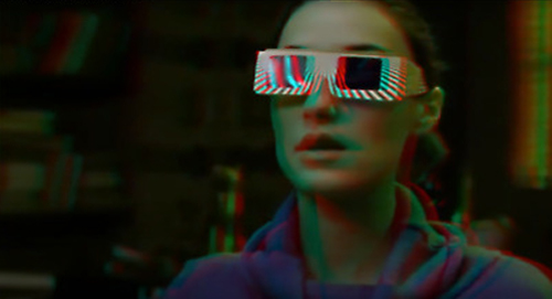 Maggie (Lisa Zane) experiences the effects of 3D vision in a still from "Freddy's Dead: The Final Nightmare."