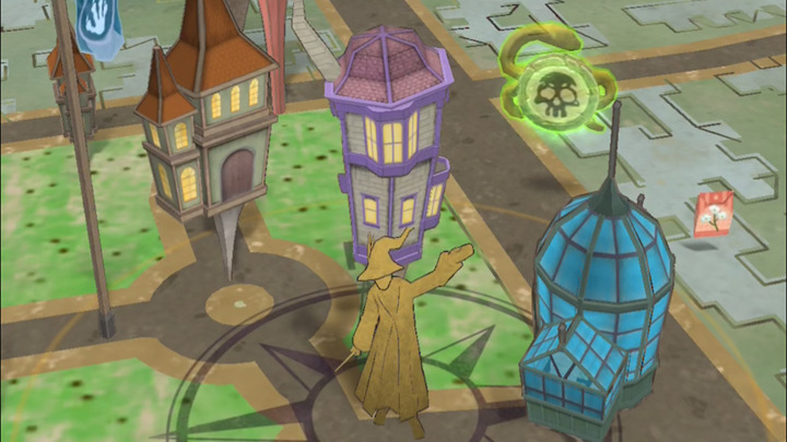 The map screen of "Harry Potter: Wizards Unite" allowed players to interact with greenhouses, Fortresses, and Inns. 