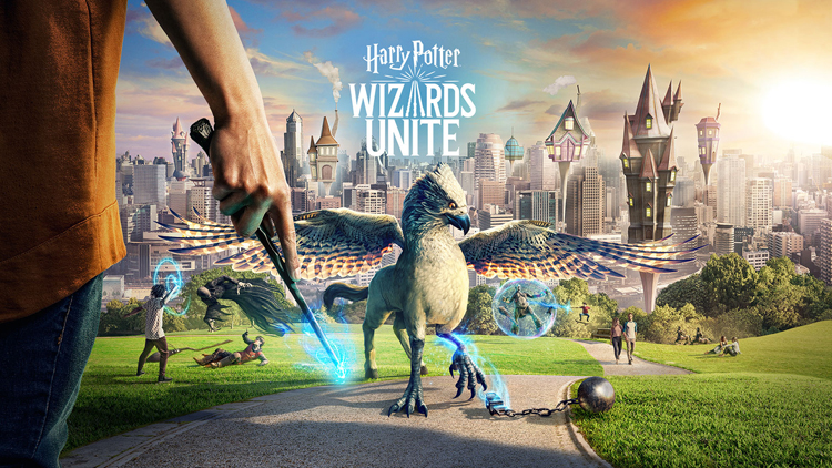 Hippogriffs were one of many magical creatures available to catch in the AR mobile game "Harry Potter: Wizards Unite" from Niantic.