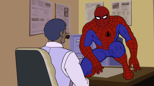 Spider-Man on Robbie Robertson's desk in the 1981 Spider-Man series