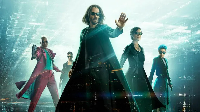 the Matrix resurrections movie poster slice