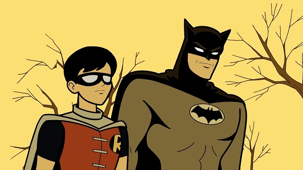 Manga versions of Robin and Batman from "Batman: the Brave and the Bold"