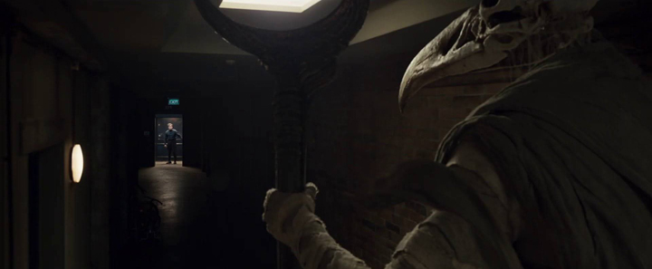 The Egyptian god Khonshu stalks Steven Grant (Oscar Isaac) in a still from the Disney+ series "Moon Knight."