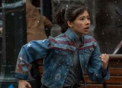 Xochitl Gomez as America Chavez, running in Doctor Strange in the Multiverse of Madness