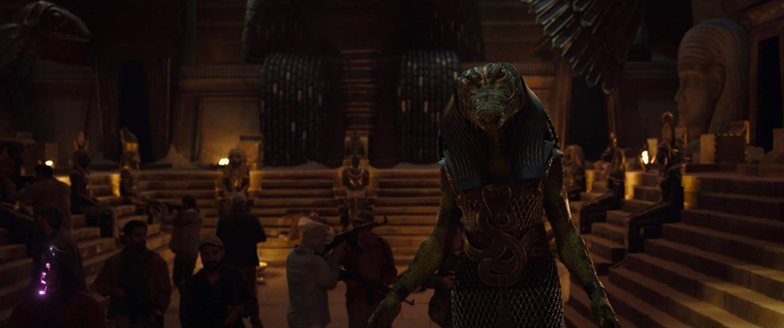 Arthur Harrow (Ethan Hawke) releases the Egyptian goddess Ammit in a still from the Disney+ series "Moon Knight."