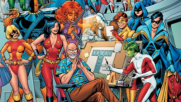 Illustration of George Perez and the Teen Titans