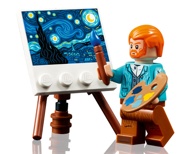 'The Starry Night' LEGO set comes with a Vincent Van Gogh minifig and painting easel.