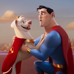 Krypto and Superman in League of Super-Pets