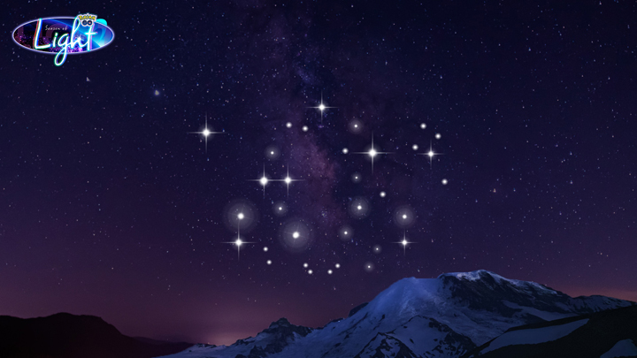 A teaser image for Pokémon GO featuring a constellation in the shape of Mega Alakazam.