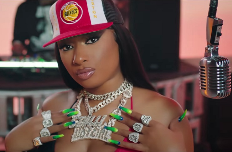 Megan Thee Stallion in her music video "Southside Royalty Freestyle"