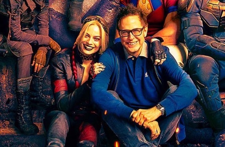Margot Robbie as Harley Quinn and James Gunn for The Suicide Squad