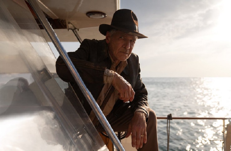 Harrison Ford on a boat in Indiana Jones 5