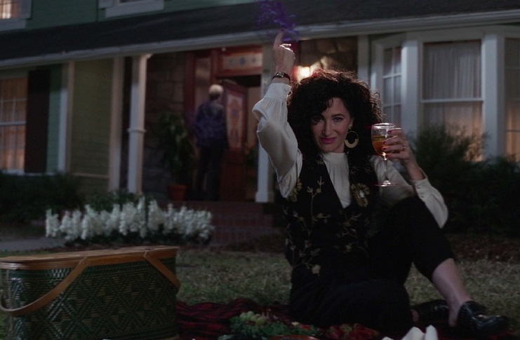 Kathryn Hahn as Agathan Harkness in WandaWision, drinking wine