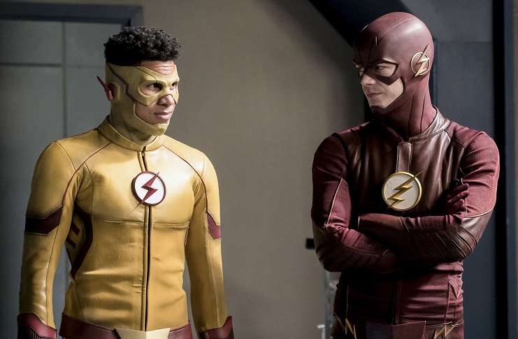 Keiynan Lonsdale and Grant Gustin as Kid Flash and The Flash