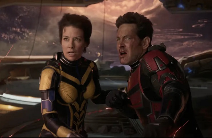 Evangeline Lily and Paul Rudd in Ant-Man and the Wasp: Quantumania